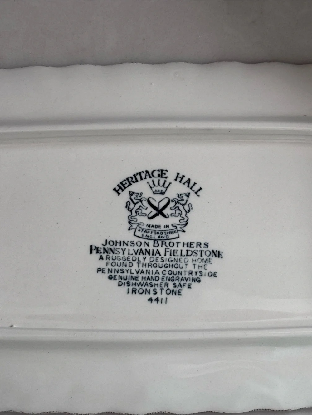 Vintage Johnson Bros Heritage Hall StaffordShire England Butter Dish